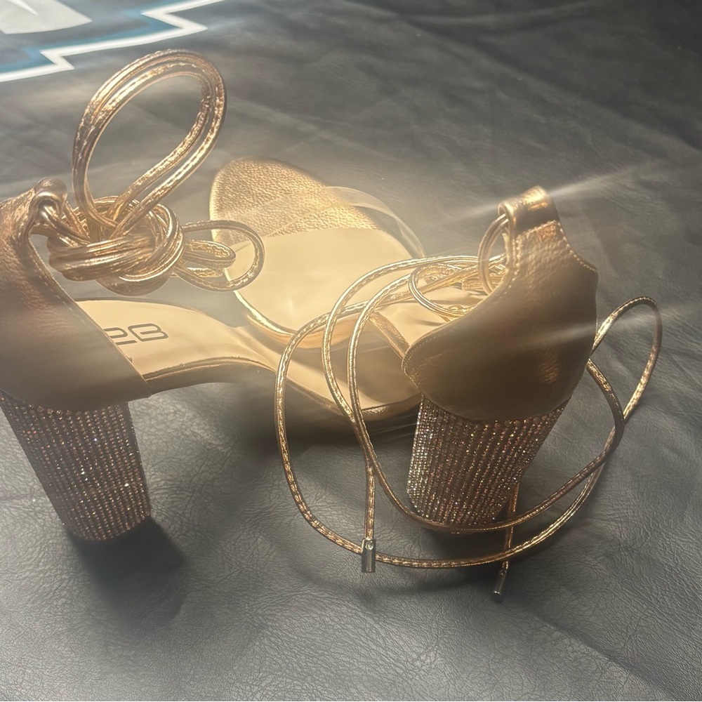 Gold Strappy Heels